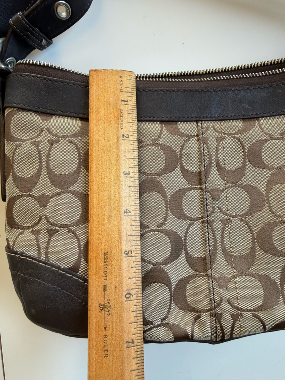 Vintage Coach Brown Signature SoHo Monogram Hobo/Shoulder Bag Y2K - Picture 5 of 8